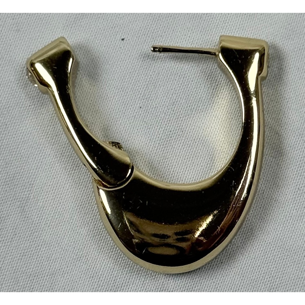 NWT Coach Gold Tone Oval Hoop Earrings Quiet Luxury Jewelry 408077GLD230 - Picture 3 of 5